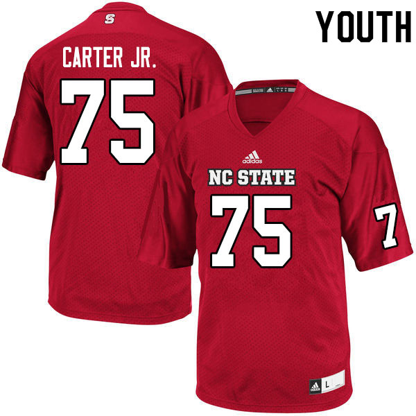 Youth #75 Anthony Carter Jr. NC State Wolfpack College Football Jerseys Sale-Red - Click Image to Close